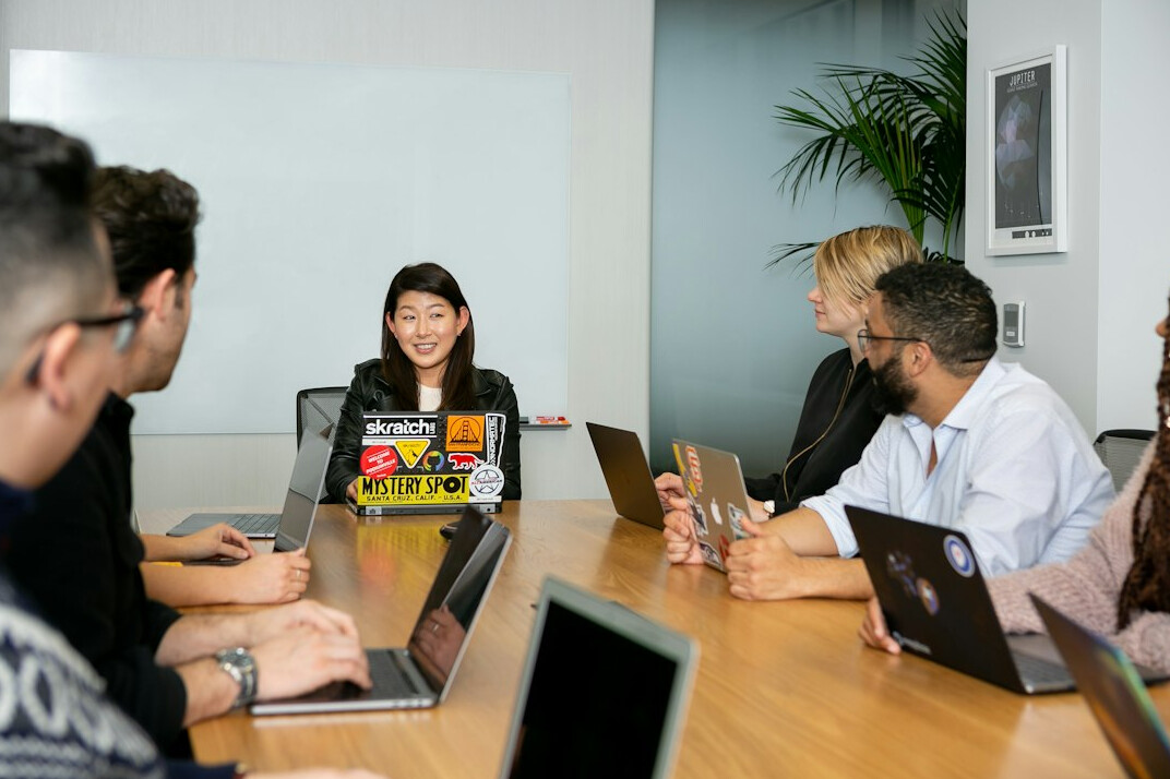 person listening in meeting