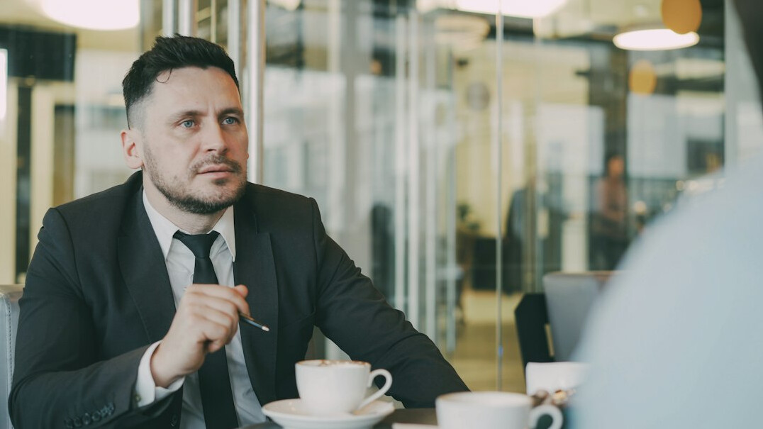confident businessman talking