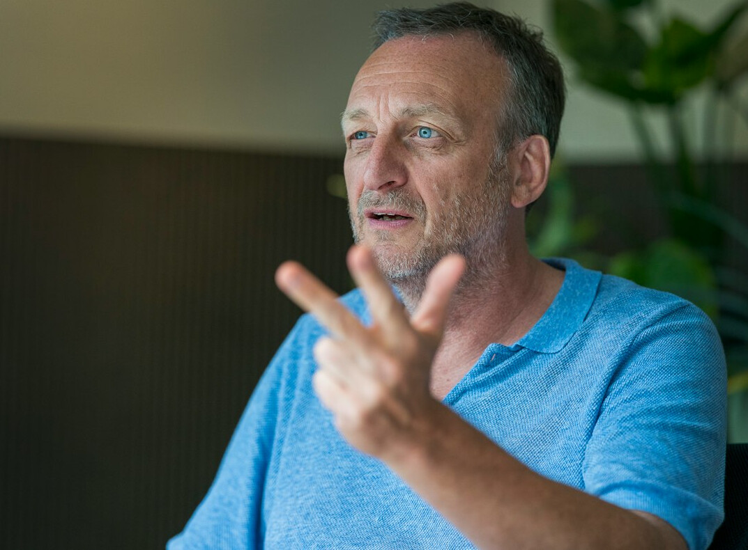 man explaining idea