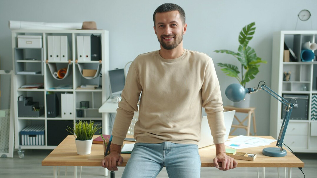 confident businessman smiling
