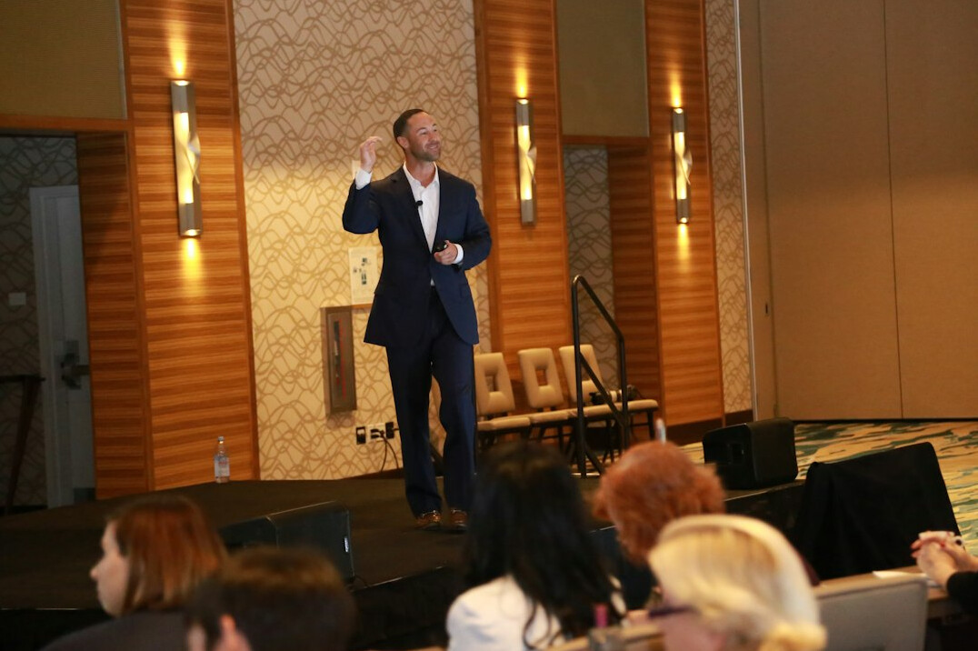professional speaker on stage